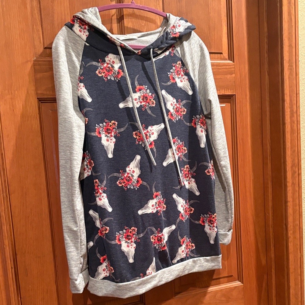 12 PM By Mon Ami Gray and Pink Hoodie